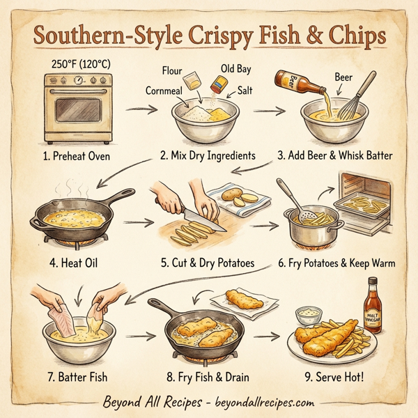 Southern-Style Crispy Fish & Chips instructions