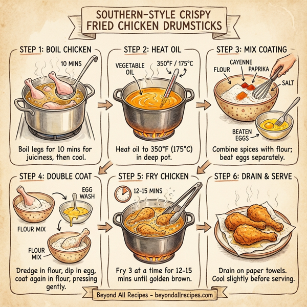 Southern-Style Crispy Fried Chicken Drumsticks instructions