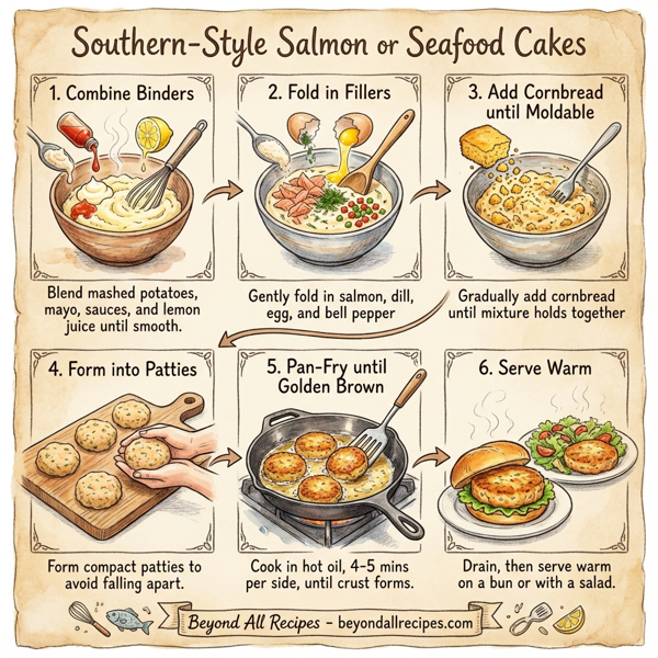 Southern-Style Salmon or Seafood Cakes instructions