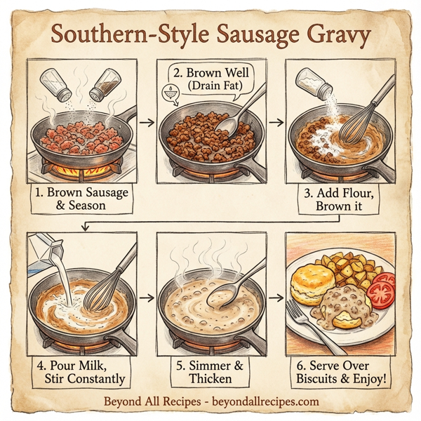 Southern-Style Sausage Gravy instructions