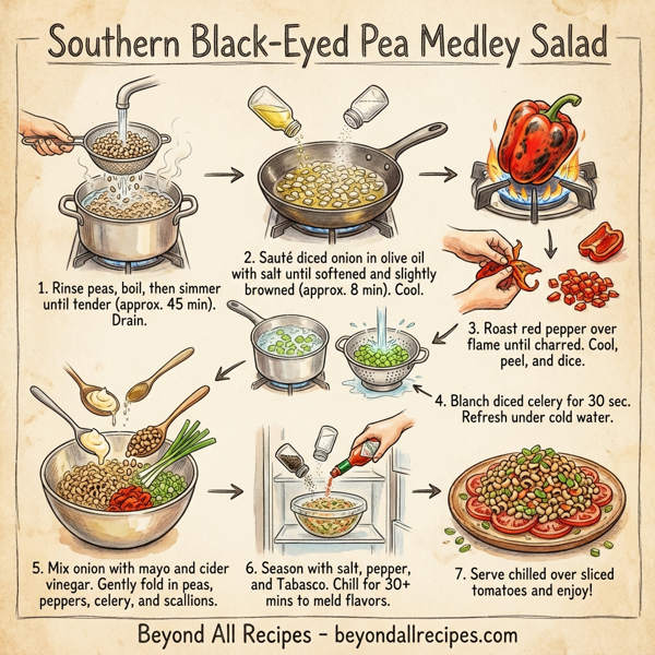 Southern Black-Eyed Pea Medley Salad instructions