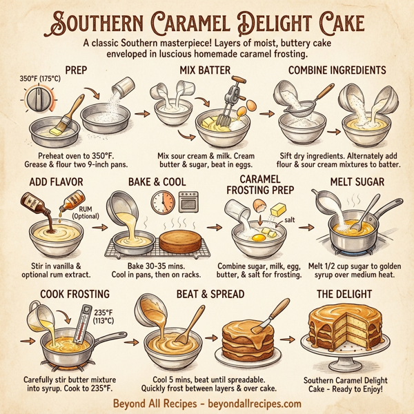 Southern Caramel Delight Cake instructions