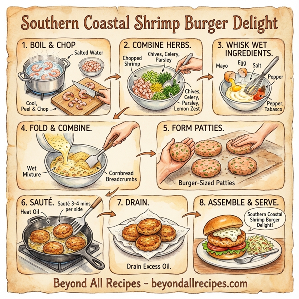 Southern Coastal Shrimp Burger Delight instructions