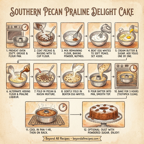 Southern Pecan Praline Delight Cake instructions