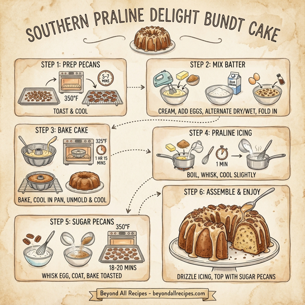 Southern Praline Delight Bundt Cake instructions