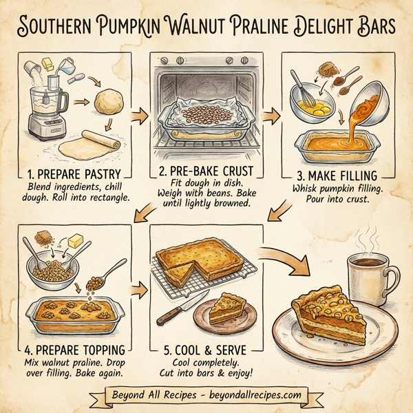Southern Pumpkin Walnut Praline Delight Bars instructions
