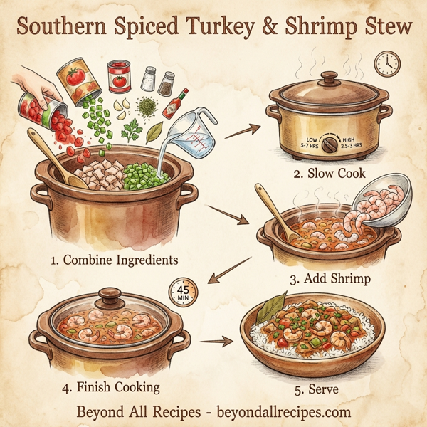 Southern Spiced Turkey & Shrimp Stew instructions