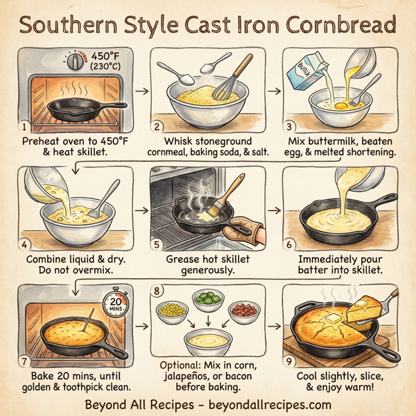Southern Style Cast Iron Cornbread instructions