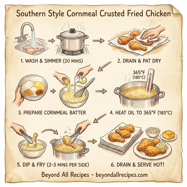 Southern Style Cornmeal Crusted Fried Chicken instructions