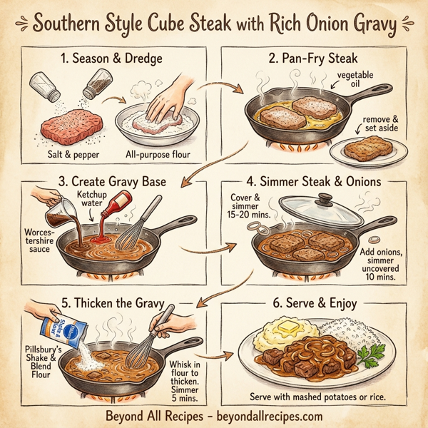 Southern Style Cube Steak with Rich Onion Gravy instructions