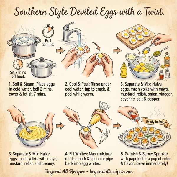 Southern Style Deviled Eggs with a Twist instructions