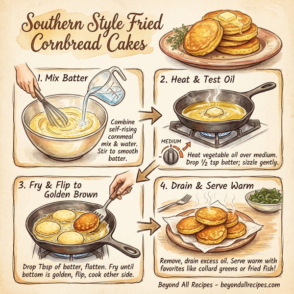 Southern Style Fried Cornbread Cakes instructions