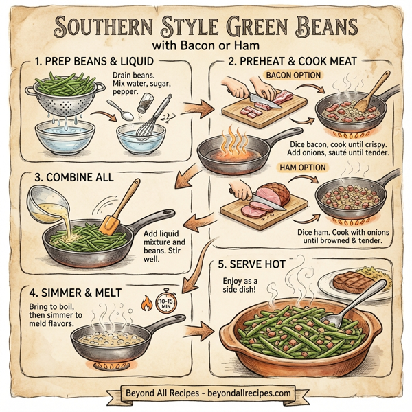 Southern Style Green Beans with Bacon or Ham instructions