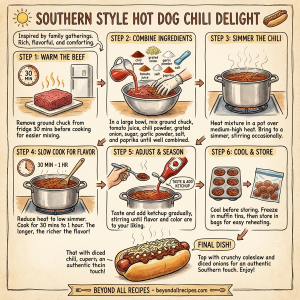 Southern Style Hot Dog Chili Delight instructions