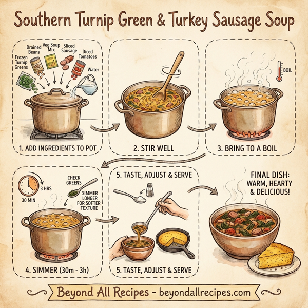 Southern Turnip Green & Turkey Sausage Soup instructions