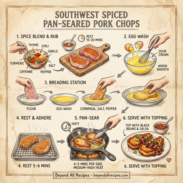 Southwest Spiced Pan-Seared Pork Chops instructions