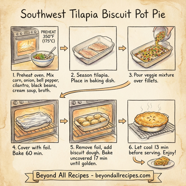 Southwest Tilapia Biscuit Pot Pie instructions