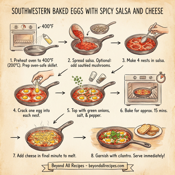 Southwestern Baked Eggs with Spicy Salsa and Cheese instructions