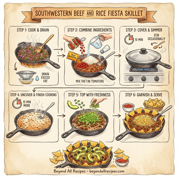 Southwestern Beef and Rice Fiesta Skillet instructions