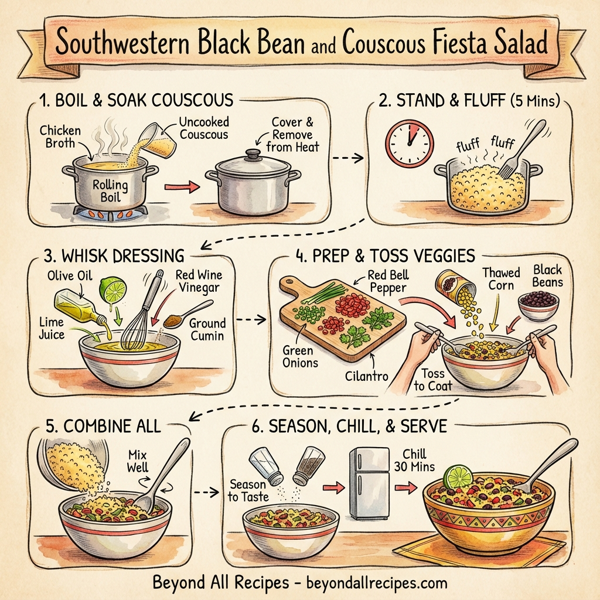 Southwestern Black Bean and Couscous Fiesta Salad instructions
