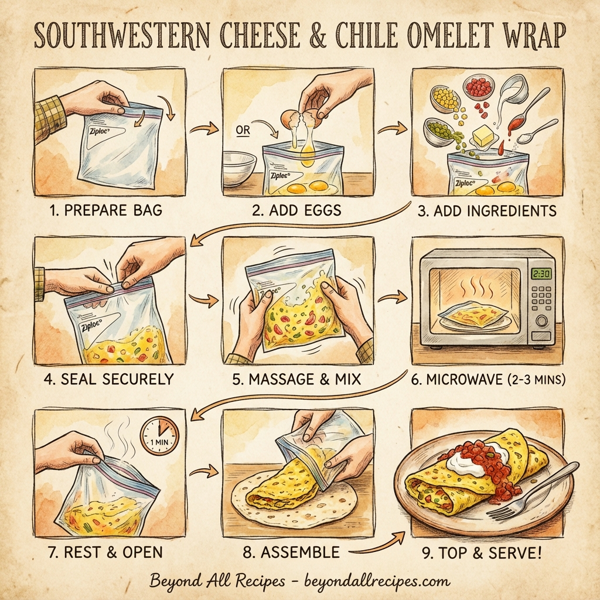 Southwestern Cheese & Chile Omelet Wrap instructions