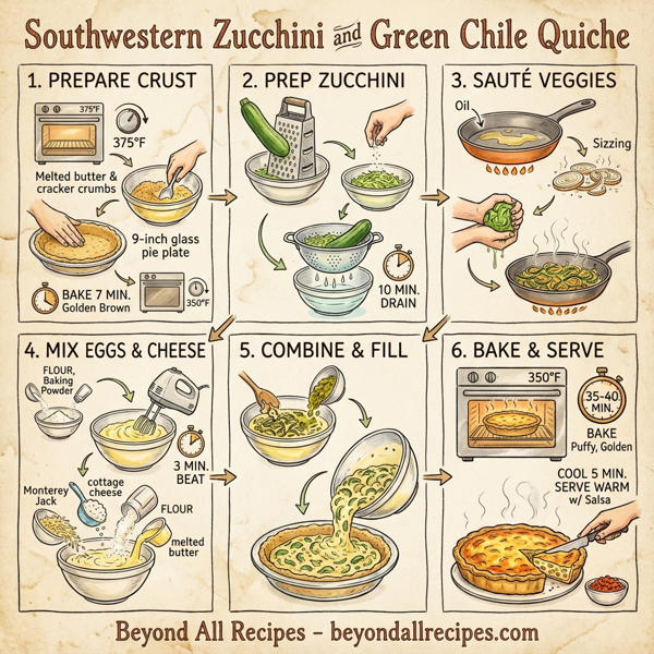 Southwestern Zucchini and Green Chile Quiche instructions