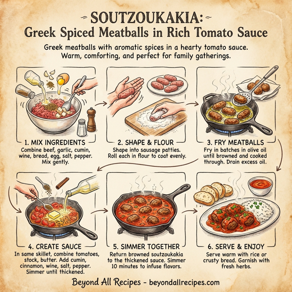 Soutzoukakia: Greek Spiced Meatballs in Rich Tomato Sauce instructions
