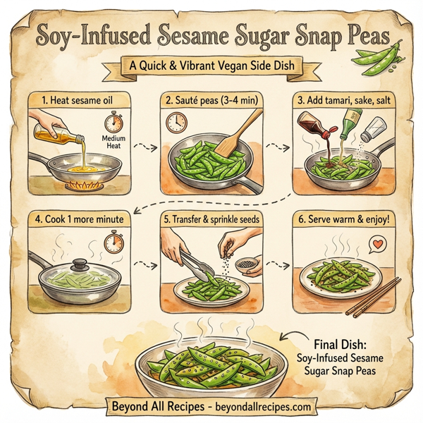 Soy-Infused Sesame Sugar Snap Peas instructions