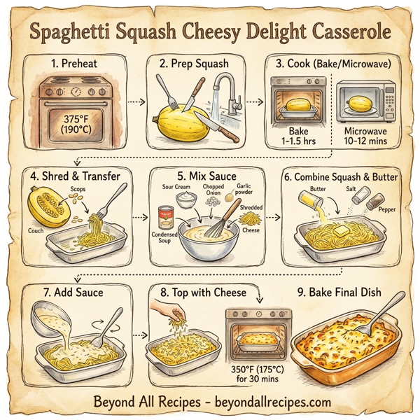 Spaghetti Squash Cheesy Delight Casserole instructions