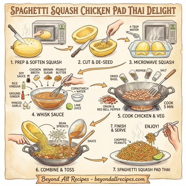 Spaghetti Squash Chicken Pad Thai Delight instructions