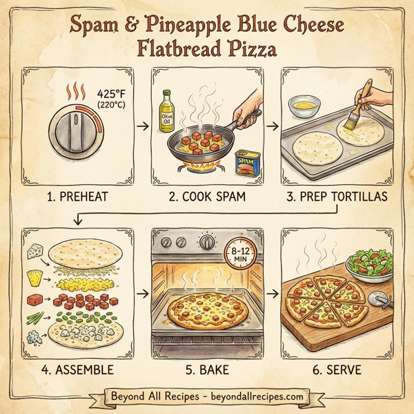 Spam & Pineapple Blue Cheese Flatbread Pizza instructions