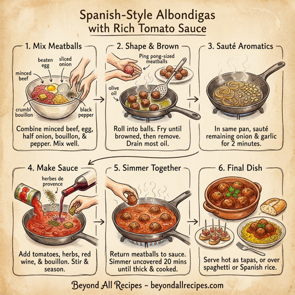 Spanish-Style Albondigas with Rich Tomato Sauce instructions
