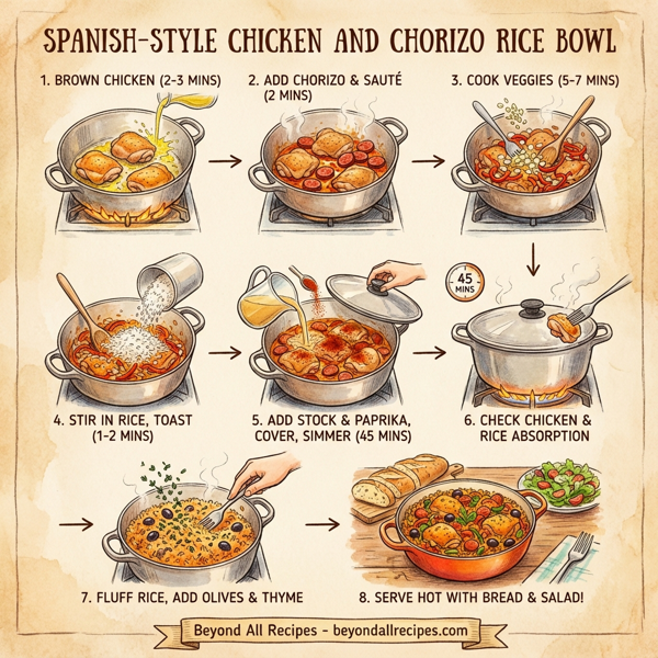 Spanish-Style Chicken and Chorizo Rice Bowl instructions