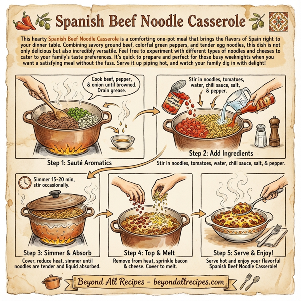 Spanish Beef Noodle Casserole instructions