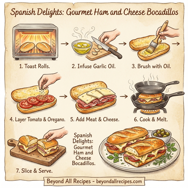 Spanish Delights: Gourmet Ham and Cheese Bocadillos instructions