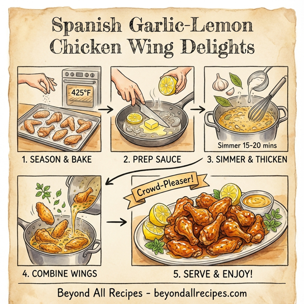 Spanish Garlic-Lemon Chicken Wing Delights instructions