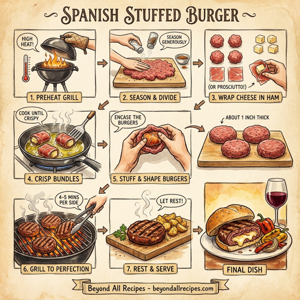 Spanish Stuffed Burger instructions