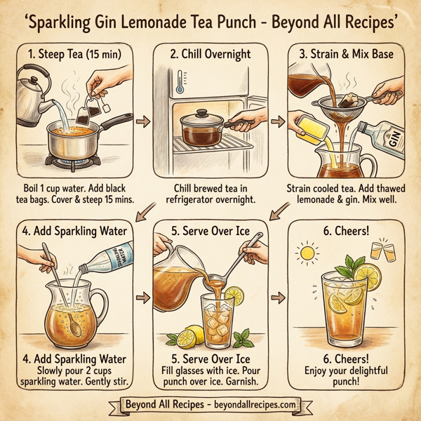 Sparkling Gin Lemonade Tea Punch instructions