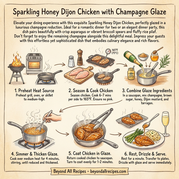 Sparkling Honey Dijon Chicken with Champagne Glaze instructions