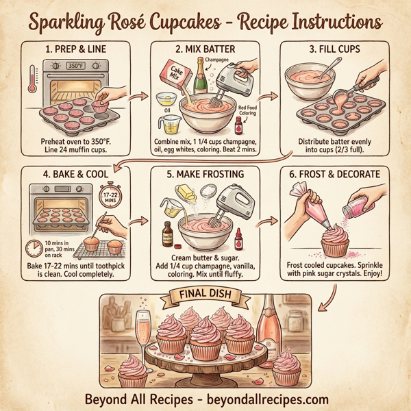 Sparkling Rosé Cupcakes instructions