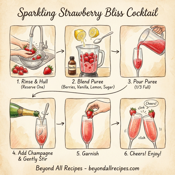 Sparkling Strawberry Bliss Cocktail instructions