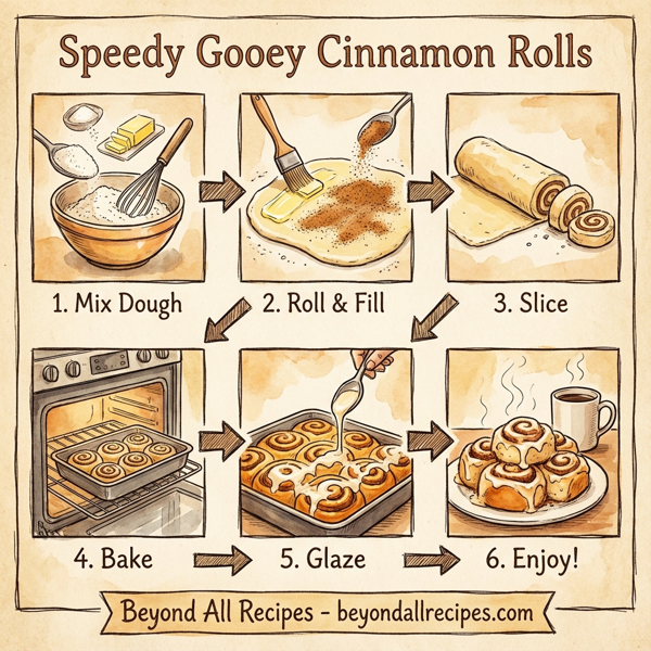 Speedy Gooey Cinnamon Rolls instructions