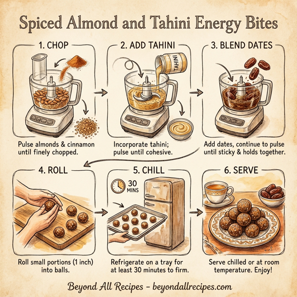 Spiced Almond and Tahini Energy Bites instructions