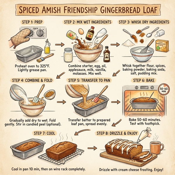 Spiced Amish Friendship Gingerbread Loaf instructions