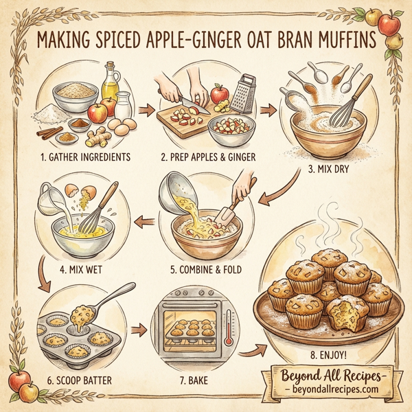 Spiced Apple-Ginger Oat Bran Muffins instructions