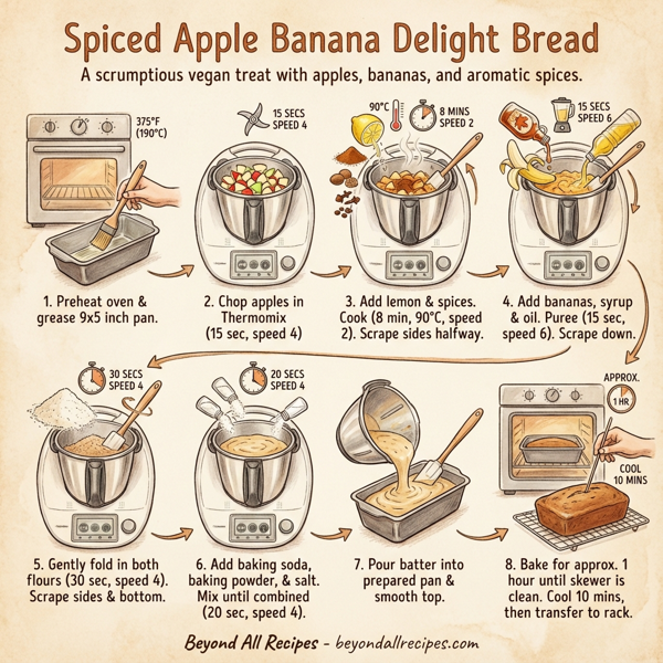 Spiced Apple Banana Delight Bread instructions