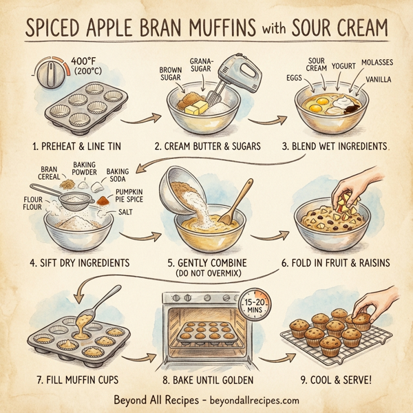 Spiced Apple Bran Muffins with Sour Cream instructions