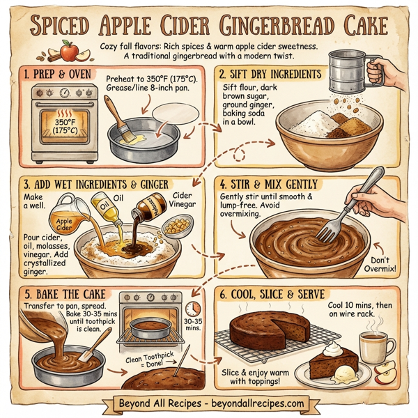 Spiced Apple Cider Gingerbread Cake instructions