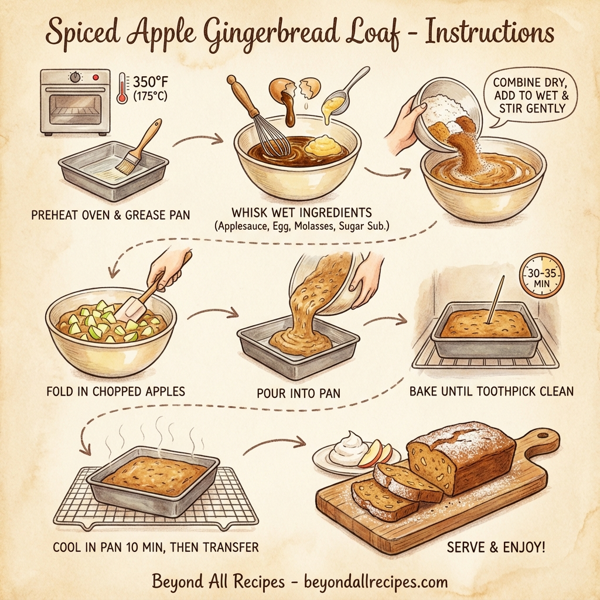 Spiced Apple Gingerbread Loaf instructions