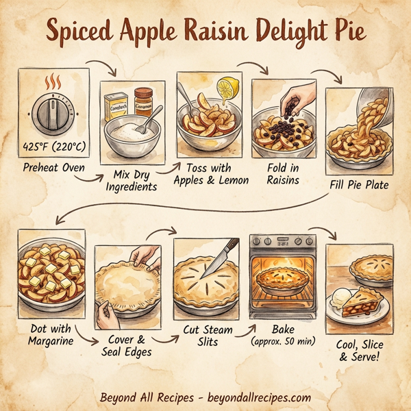 Spiced Apple Raisin Delight Pie instructions